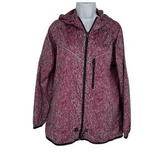 Nike Full Zip Hooded Windrunner Jacket in Purple and Mint Zebra Size L